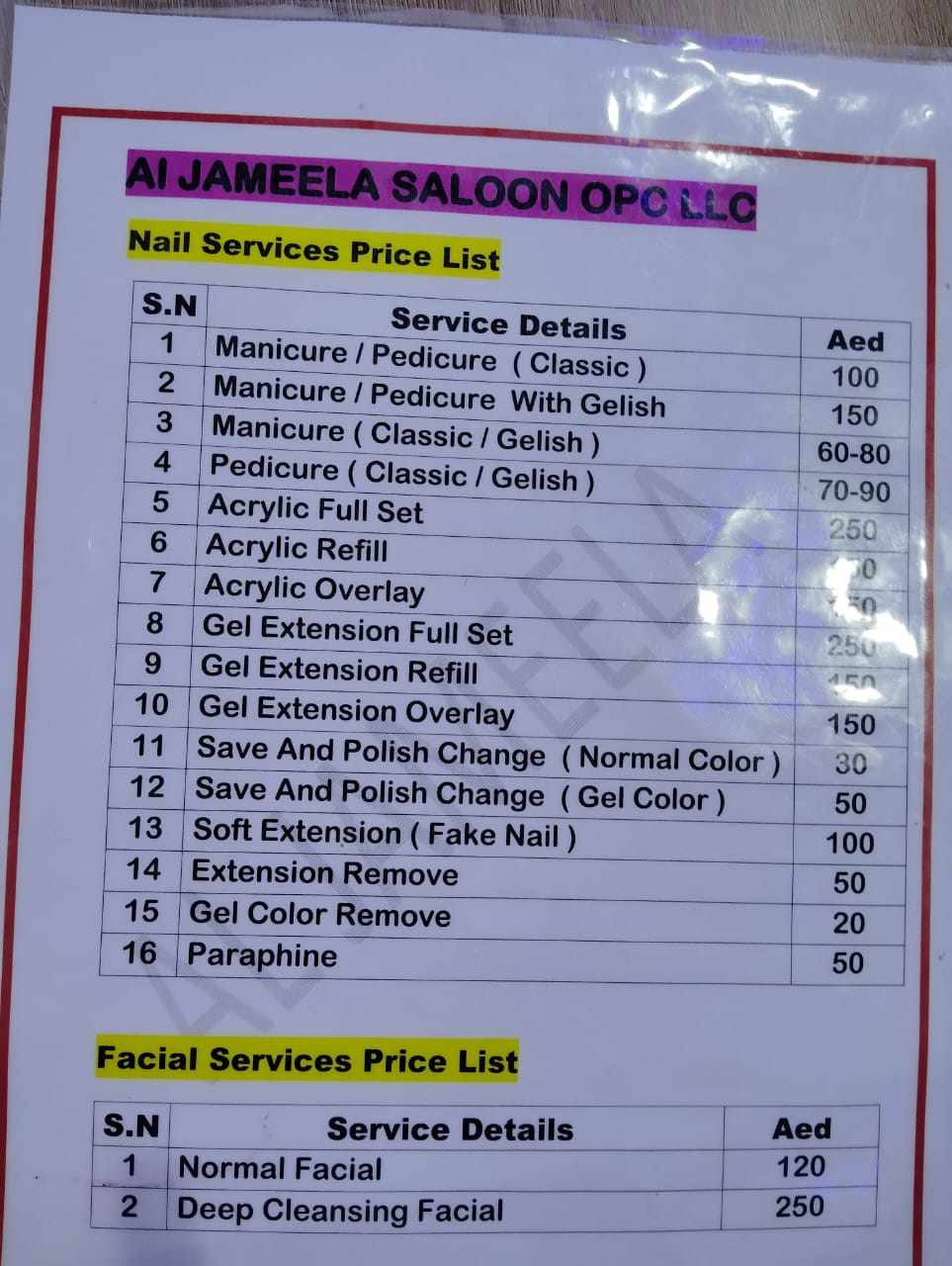 Price List 3